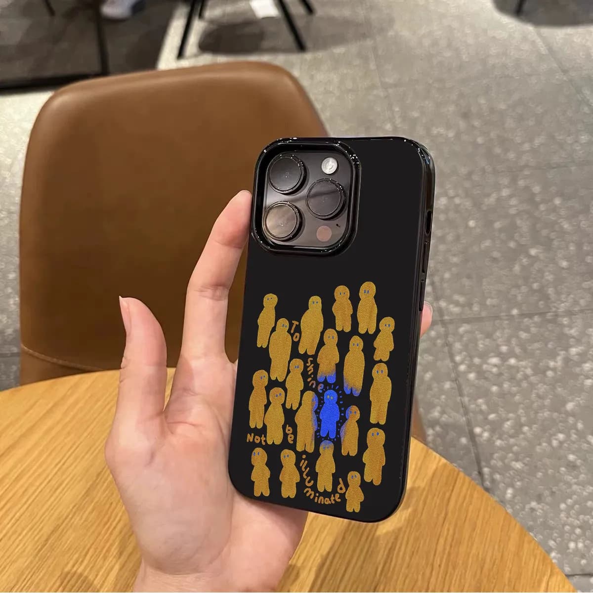 Cyberpunk Shining Small Person Phone Case For iPhone 17 Air 16 Pro Max 15 14 Plus 13 12 11 Pro Shockproof Silicone Back Cover