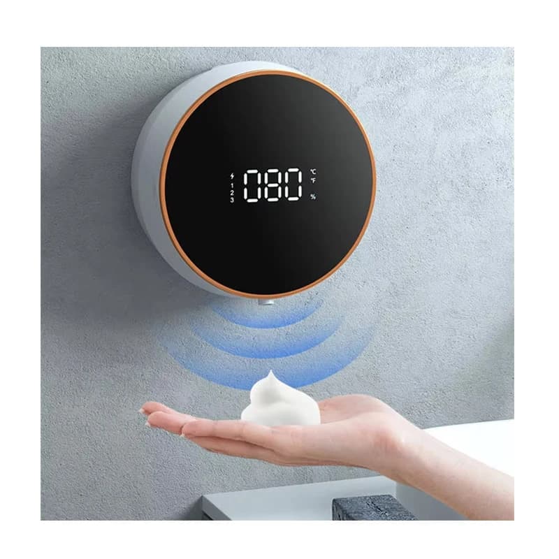 Dispenser automatico di sapone liquido per hotel con montaggio a parete circolare con sensore, funzionamento senza contatto, detergente per mani e dispenser per lavastoviglie