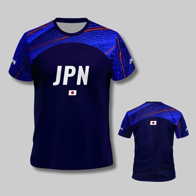 Maglia da Allenamento Giapponese per Pallavolo Maschile, T-shirt Sportiva Leggera a Maniche Corte con Collo Rotondo per Adulti