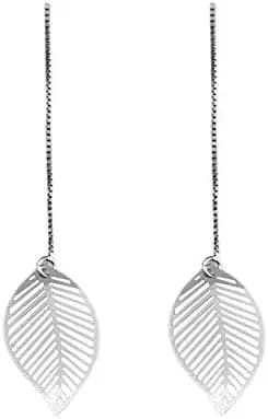 LSLYTQ Orecchini da donna 925 Orecchini pendenti a forma di foglie Orecchini eleganti personalizzati