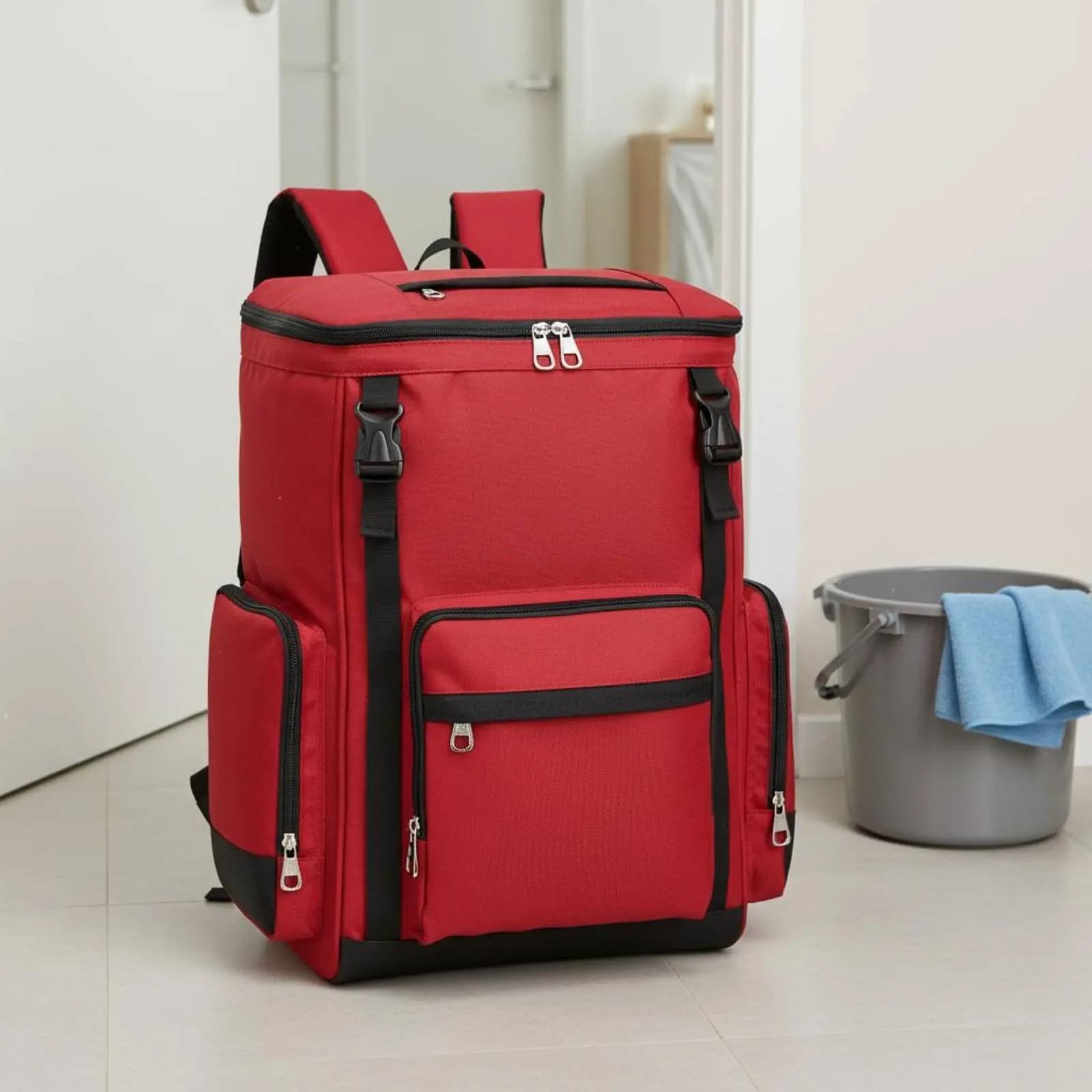 Zaino Porta Attrezzi per Pulizie con Spallacci Imbottiti, Borsa Organizer Multi-Tasca per Addetti alle Pulizie