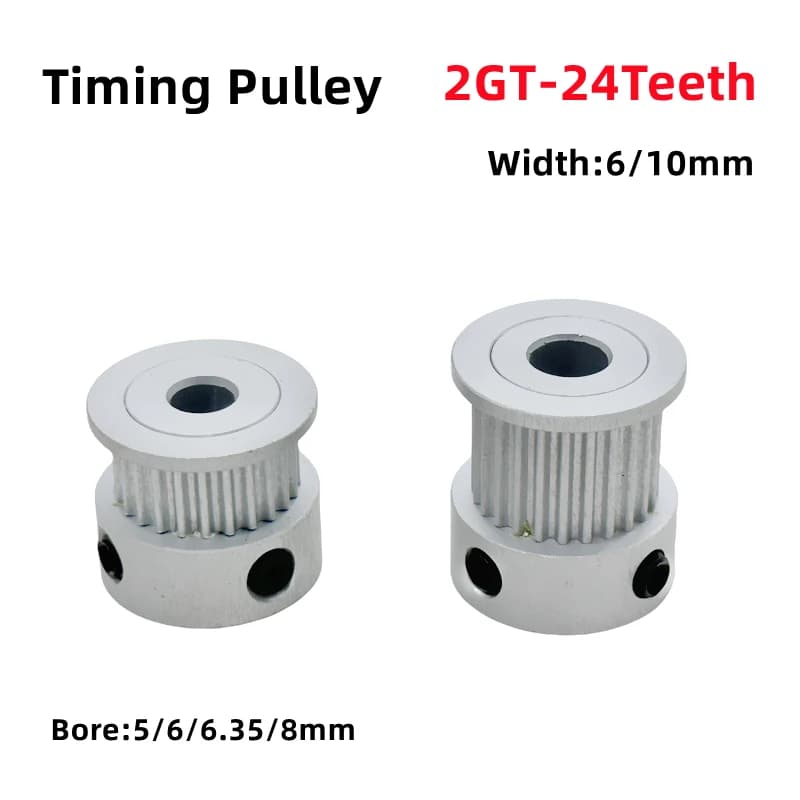 Parti della stampante 3D GT2 Puleggia dentata 2GT 24 denti Foro in alluminio a forma di K 5/6/6.35/8mm 2GT Ruota dentata sincrona 24T Larghezza 6/10mm