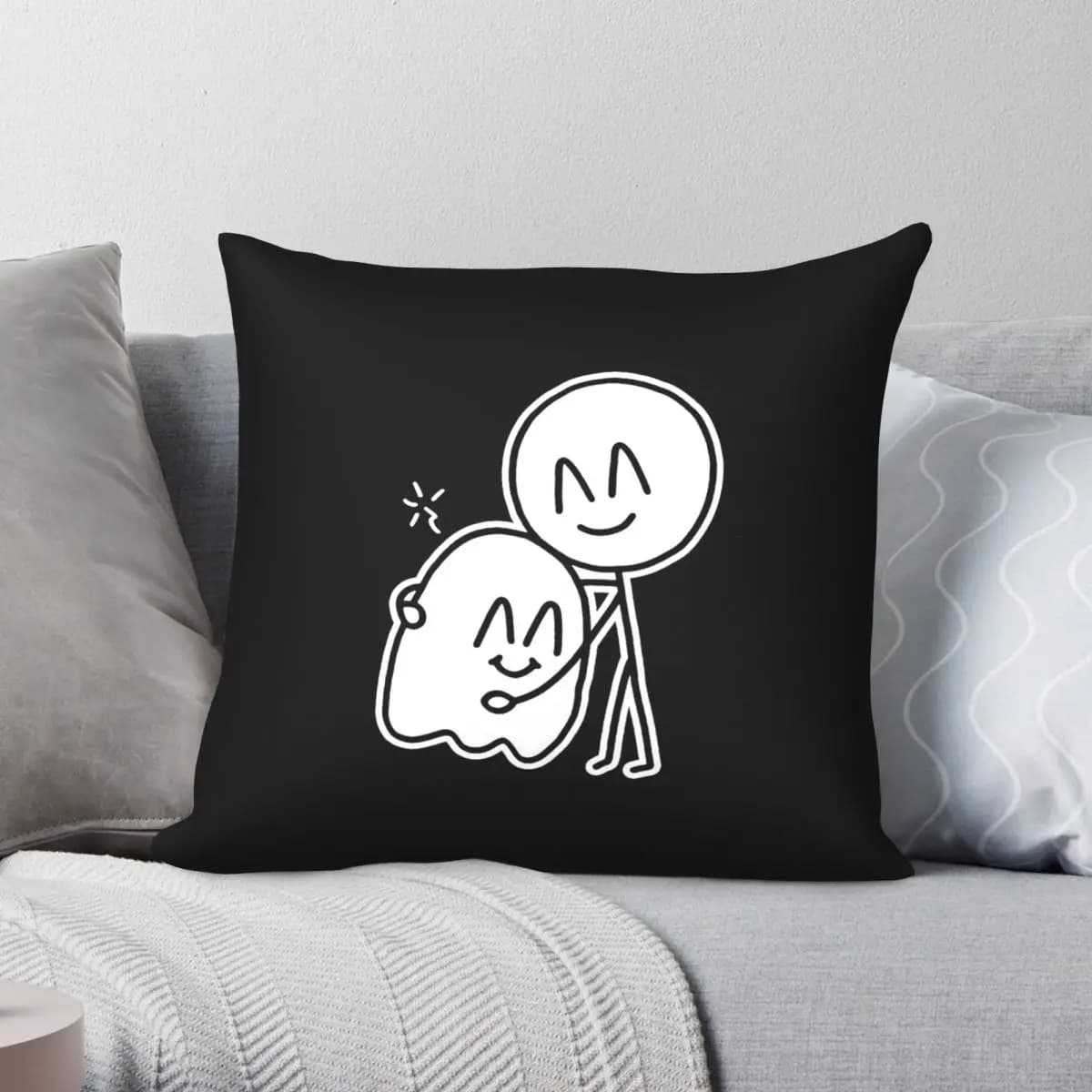 Spook Ghost Hug Square Pillowcase Polyester Linen Velvet Creative Zip Decorative Sofa Seater Cushion Cover 45x45