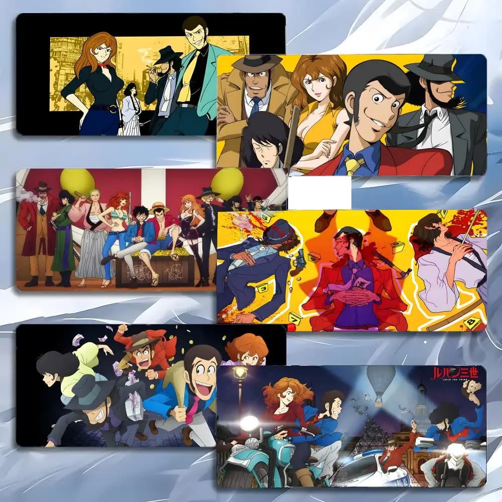 Tappetino per mouse Smart Classic Anime L-Lupin III, tappetino per mouse grande da gioco LockEdge, tappetino da scrivania per PC ispessito
