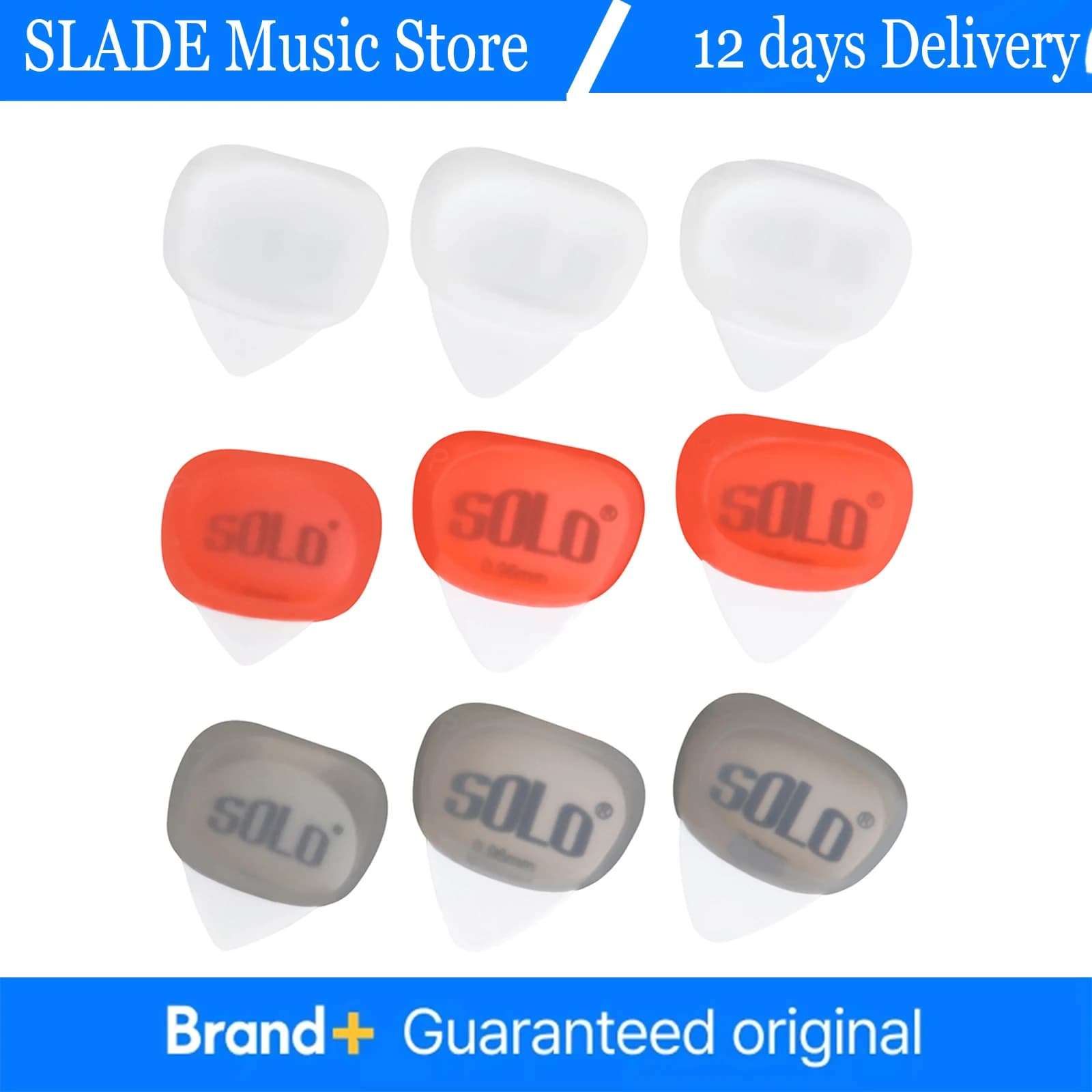 Plettri per Chitarra SLADE in Silicone, 3 Pezzi, Antiscivolo, a Sgancio Rapido, Strumenti Professionali per la Correzione della Postura della Chitarra
