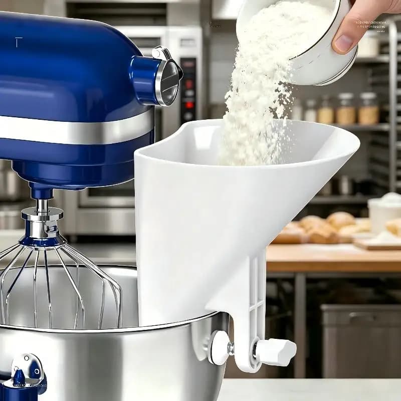 Flour Funnel For Kitchen Mixer Accessories And Attachments, Universal Wide Mouth Pouring Chute For Mixer Attachments