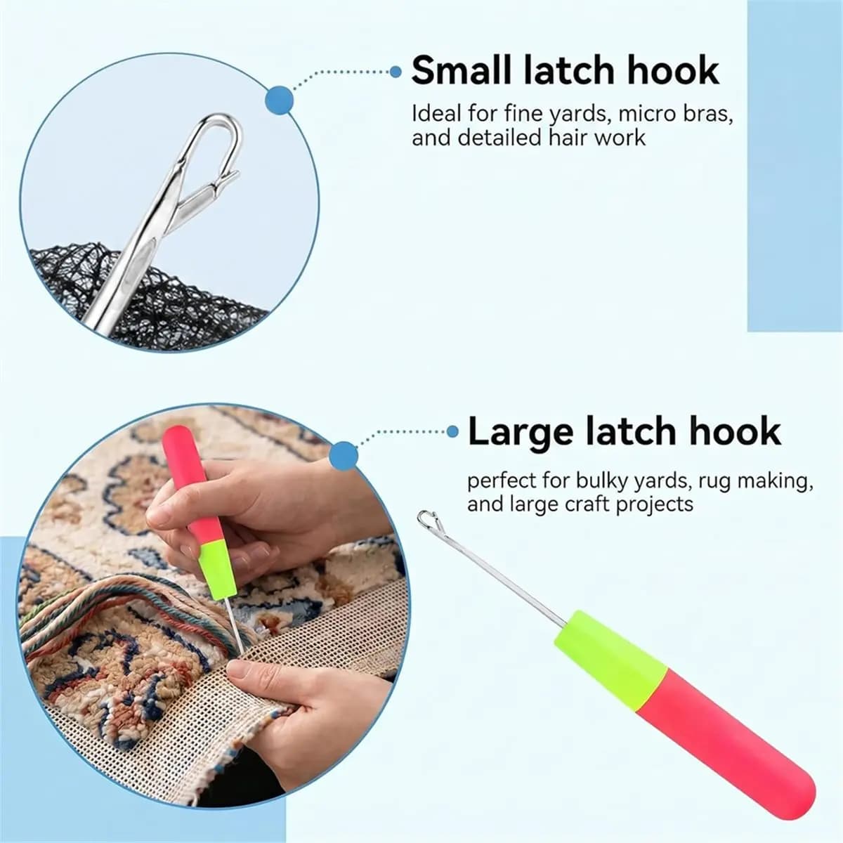 Crochet Hook Plastic Crochet Hook Needle for Hair Weaving - 5Pcs Dreadlock Knitt