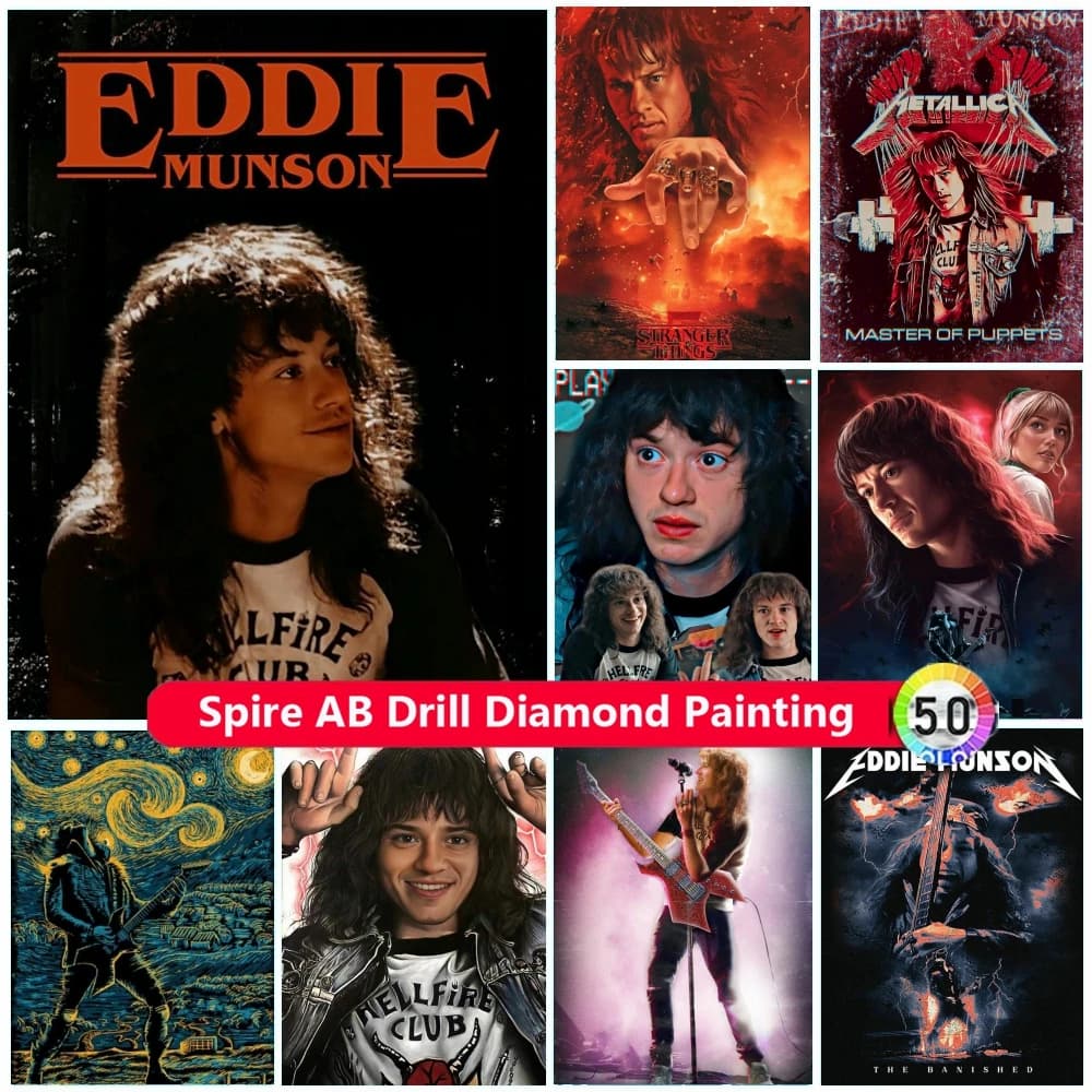 Eddie Munson AB Drill Diamond Painting Ricamo TV Personaggio Immagine Kit punto croce fai da te Mosaico Artigianato Decorazioni per la casa Regalo