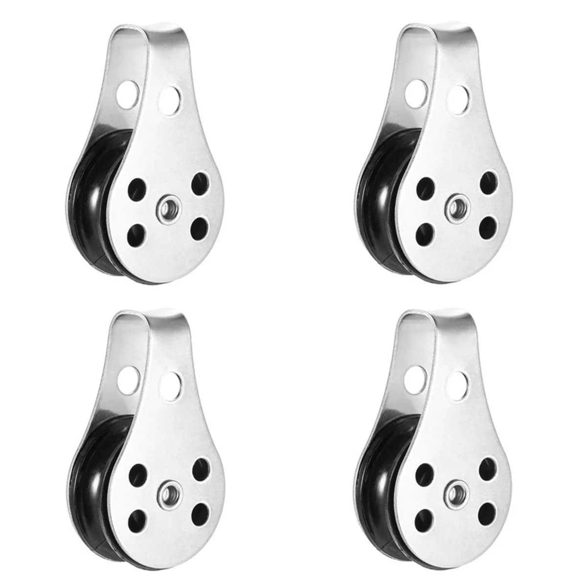 Pack of 4 Marine Sheaves with 316 Stainless Steel Frame and Nylon Pulley Designed for Kayak and Canoe Ropes Diameter 2mm 6mm