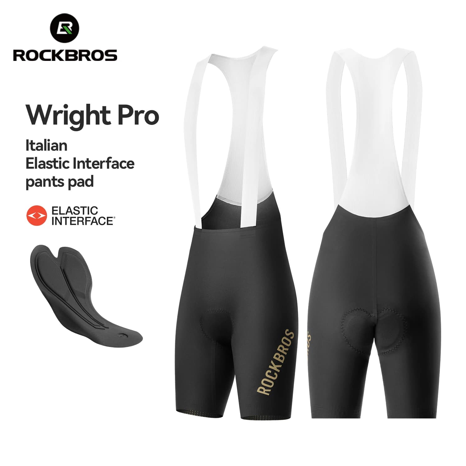 ROCKBROS short men's cycling bib without seams Italian interface padding bike bib short pants breathable bicycle shorts light bib