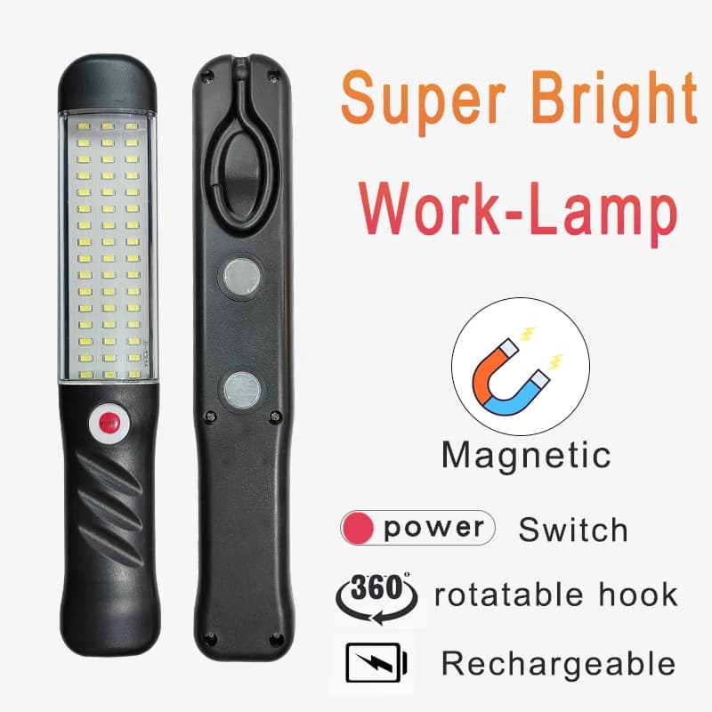 Lampada da lavoro ricaricabile portatile USB 5V proiettore portatile per veicoli luce di riparazione magnete ad alta luminosità emergenza multiuso
