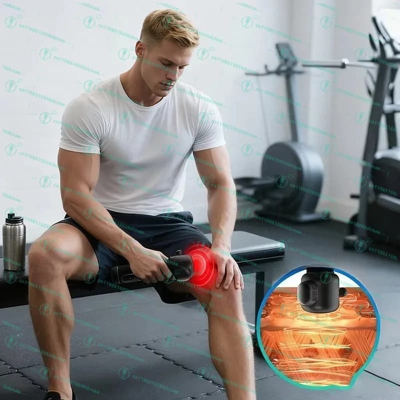 Massaggiatore Professionale a 4 Testine con Vibrazione Profonda per Tessuti Muscolari e Facciali
