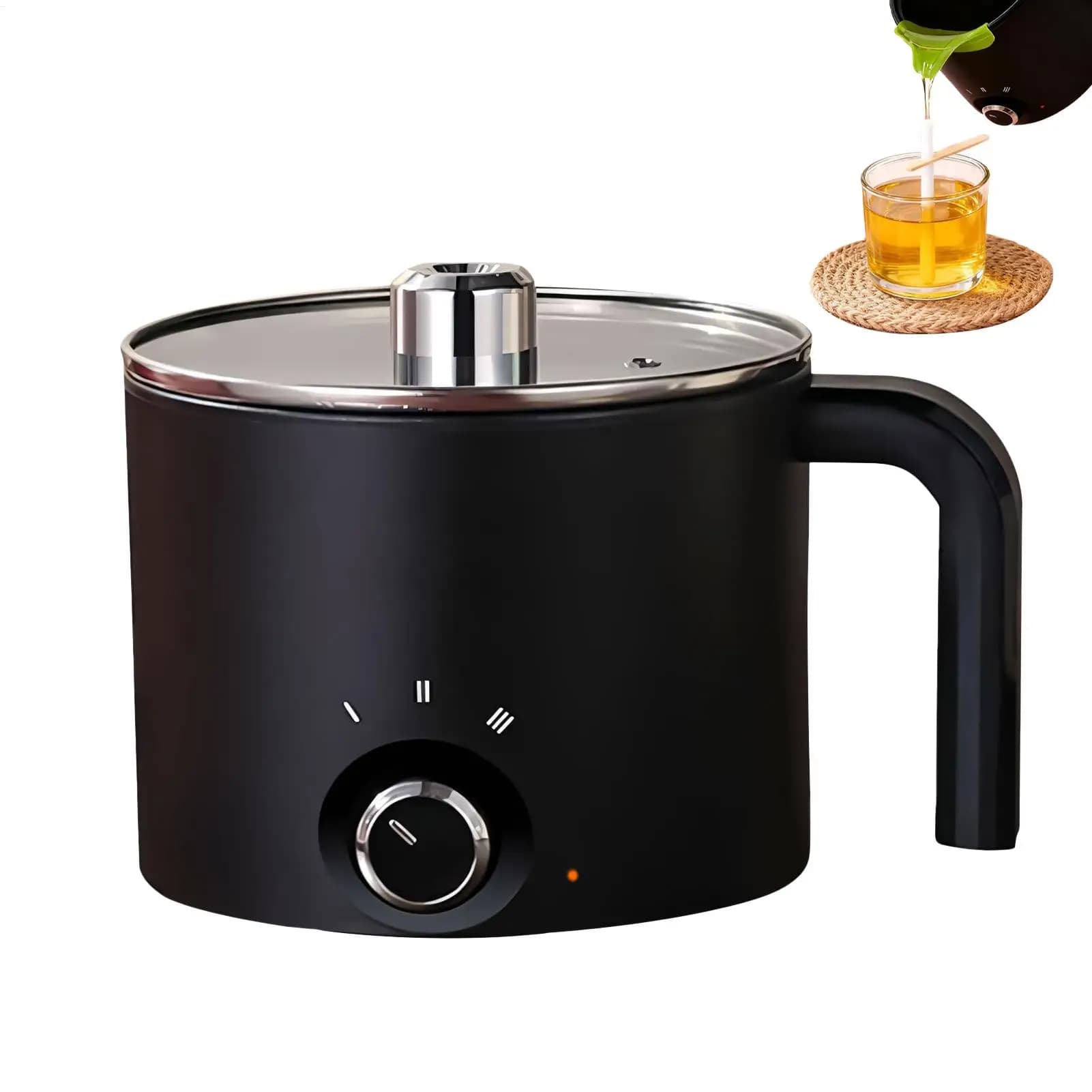 Pentola Elettrica per Sciogliere Cera da 1,5L, Dispositivo per Sciogliere Cera con 3 Livelli di Regolazione della Temperatura, Pentola Antiaderente per la Produzione di Candele