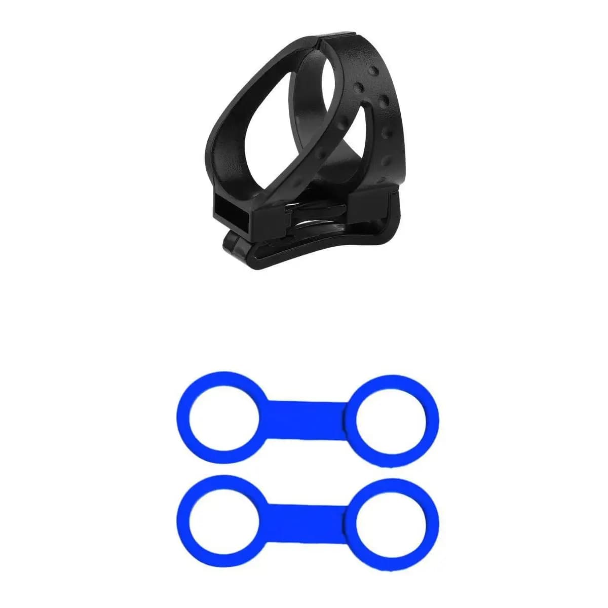 Snorkel Holder Silicone Dual Ring Design Scuba Accessories for Diving Mask Strap Quick Attach and Detach