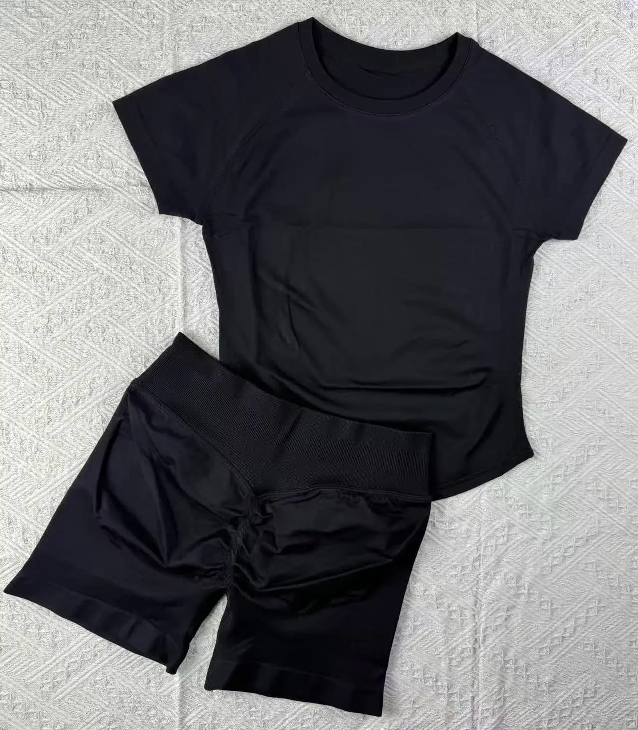 2 pcs sports set DFYZHE Impact, sports set with short sleeved yoga top, fitness set, racing shorts, sports set