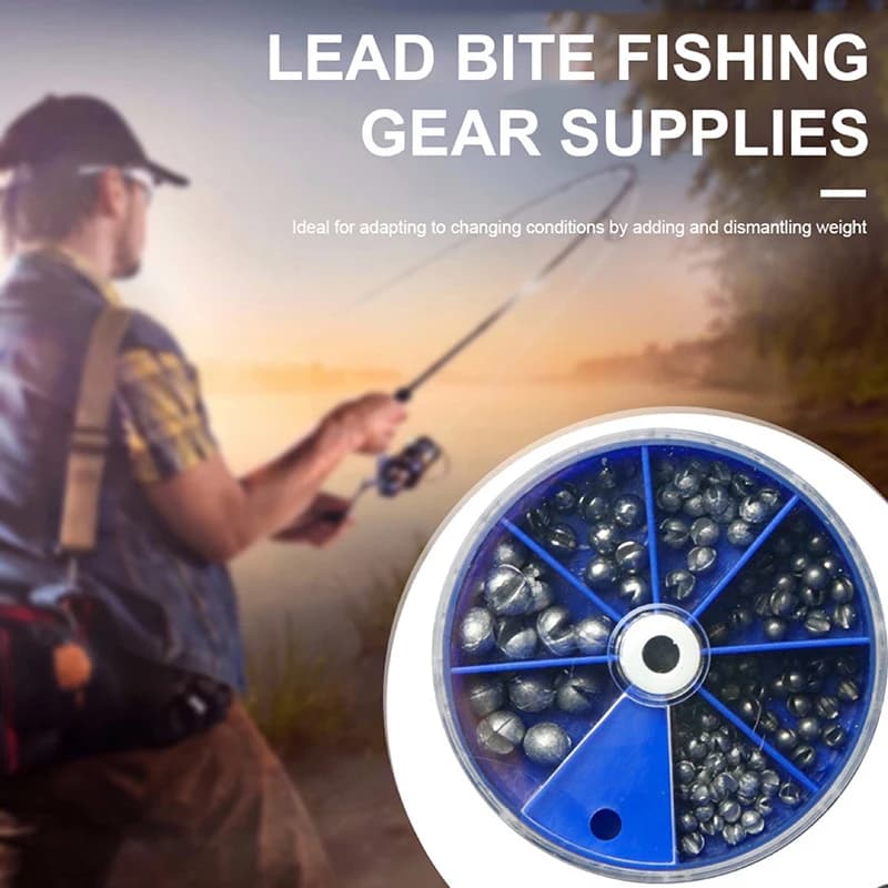 Pesi durevoli per la pesca al piombo con scatola di immagazzinaggio in dimensioni da 0,2 g a 0,8 g, perfetti per la lancio e la pesca in acque profonde