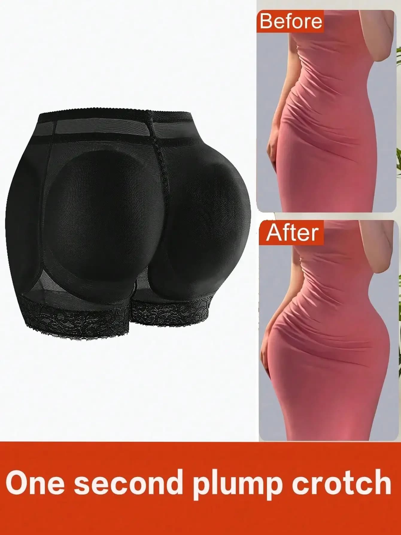 Pantaloncini Modellanti Imbottiti per Donna con Cuscinetti Rimovibili, Sexy Intimo Modellante per Fianchi e Pancia, Mutandine a Vita Alta Modellanti
