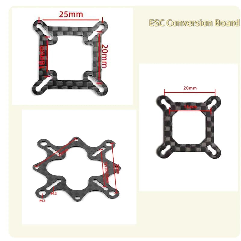 1 Pz 3 Formato M3 M2 Controllore di Volo Adattatore In Fibra di Carbonio BoardFPV Racing Drone ESC 30X30 A 25x25 20x20 16x16