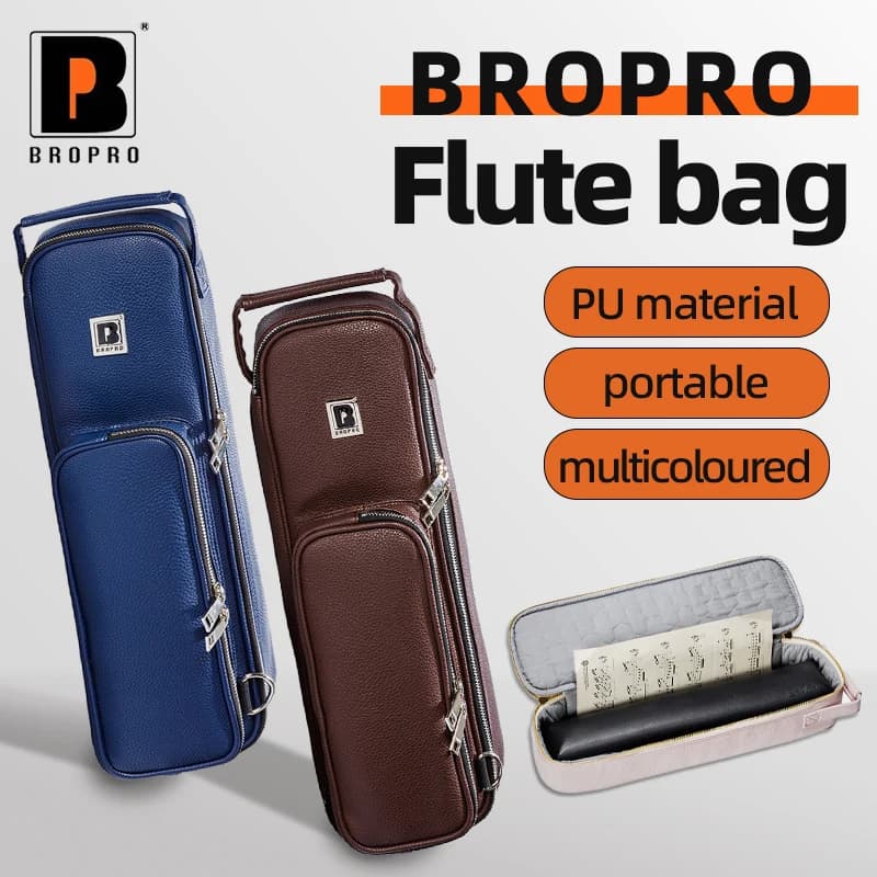 Bropro Portable Flute Backpack for 16 or 17 holes, Tool Storage Box