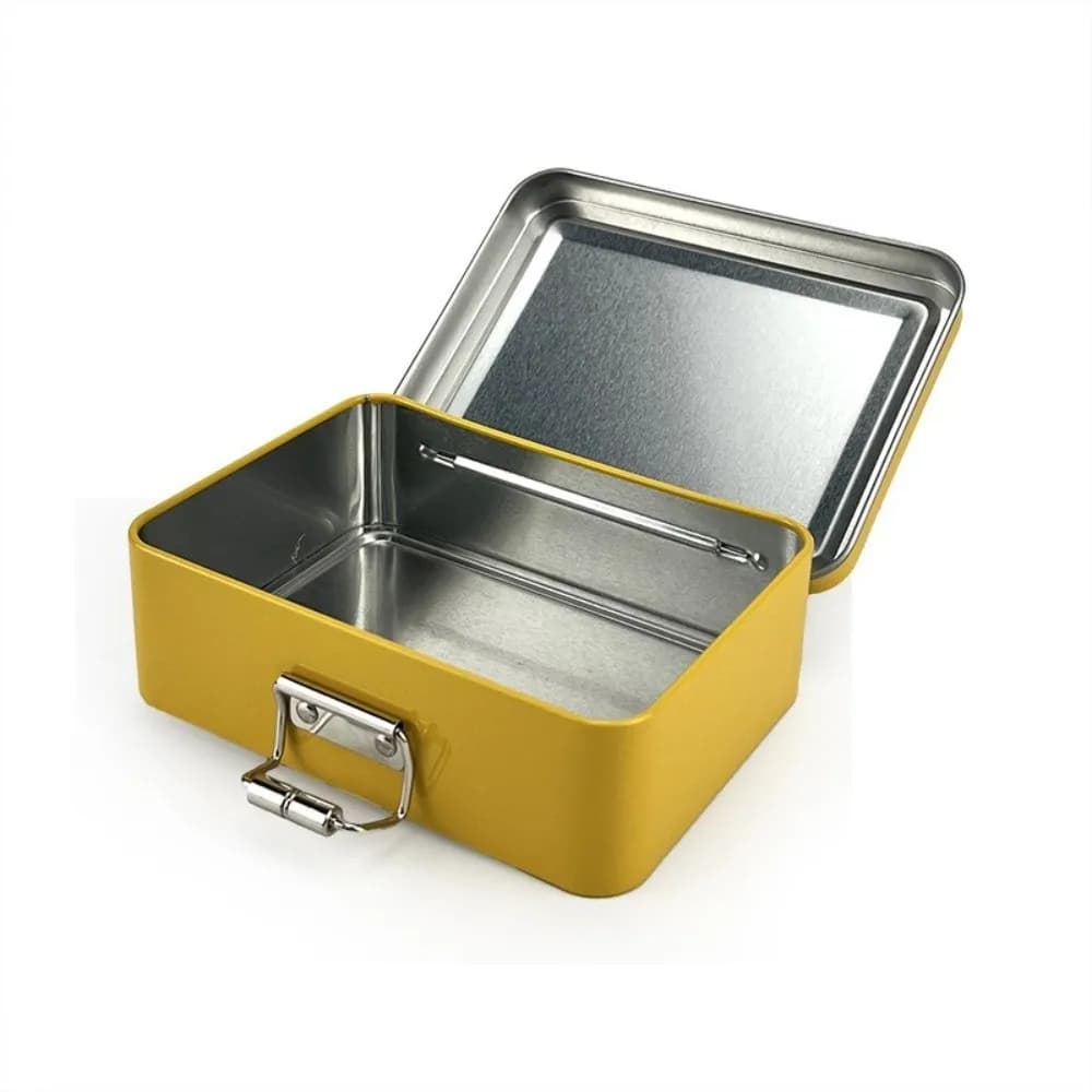 Flip Cover Buckle Metal iron box with lid Craft case for fishing in tin Durable case for fishing in solid color