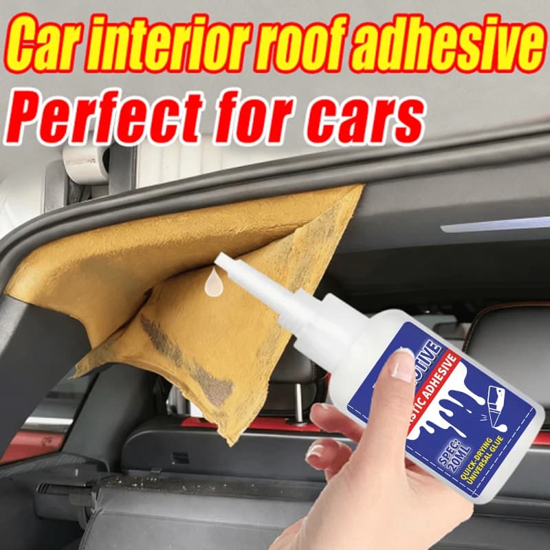 Colla per interni auto - Colla per riparare il rivestimento interno in pelle, adatta per console centrali, maniglie delle porte e strappi al cuoio, facile da usare, ideale per casa e auto, riparazione cruscotto, soluzione di riparazione rapida, adesivo forte, per appassionati di fai da te
