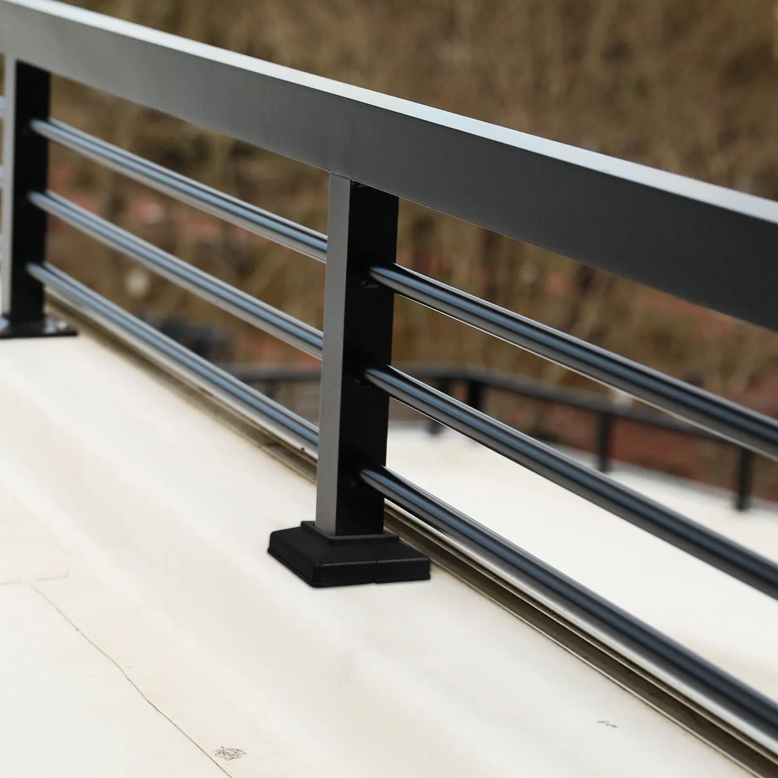 6Pcs Decorative Post Skirt Split Style Fence Post Covers Deck Railing Base Cover Conceals Imperfections Sturdy Plastic Vinyl