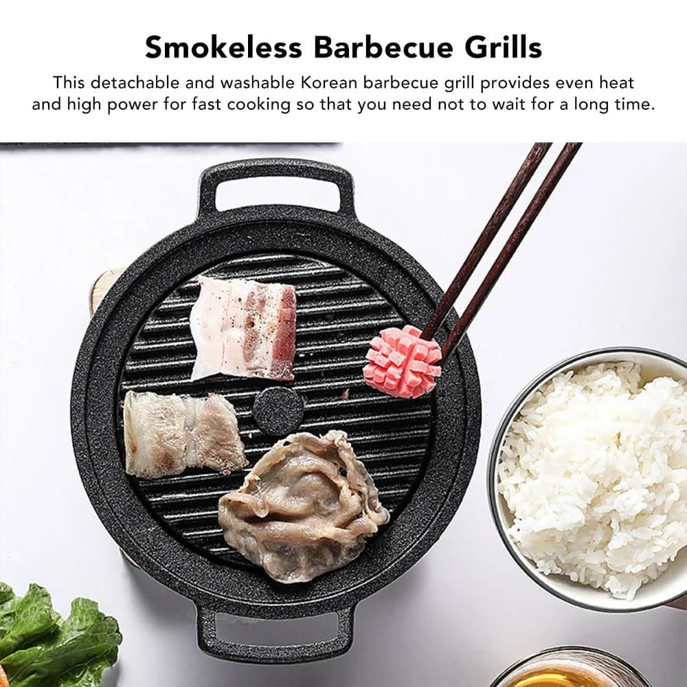 Party Cooking Aluminum Alloy Charcoal Grill Durable Smokeless Hibachi Grill Even Heating Non-Stick Tabletop BBQ Outdoor/Indoor
