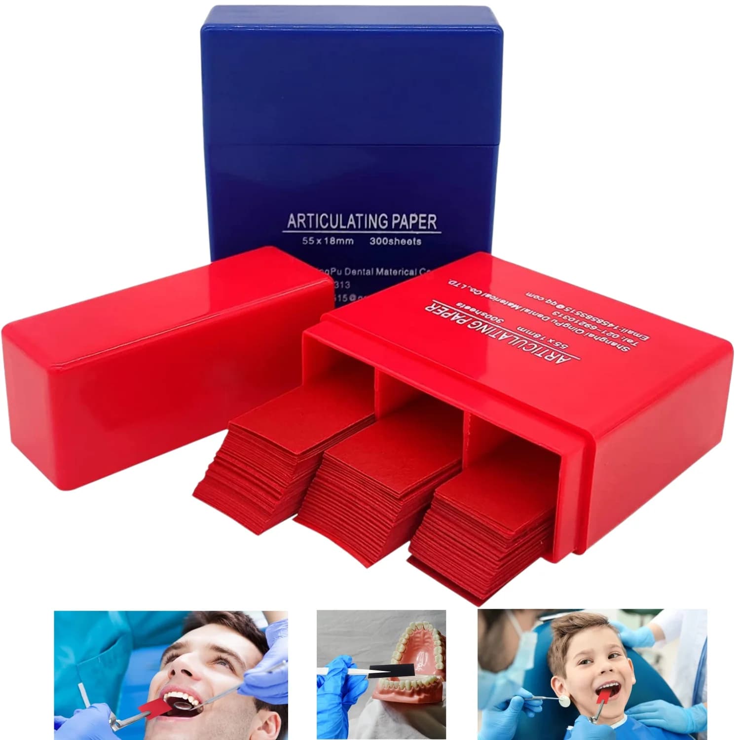 Carta Articolatrice Dentale, Carta Oclusale, Strisce per Impronta Dentale a Doppia Faccia, Strumento da Laboratorio Odontoiatrico per Sbiancamento Denti, Materiali Dentali