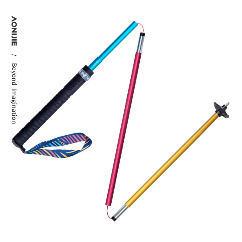 2 pieces AONIJIE new outdoor folding trekking stick with fast lock rod Trekking 105cm 115cm for height from 155cm to 175cm