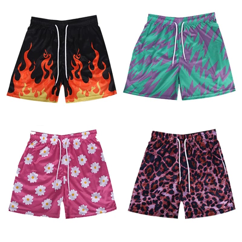2025 NEW basketball shorts in summer net sports men's fast drying sports casual wide beach fashion