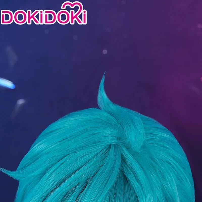 c'3,f\6;h'IN STOCK Game DokiDoki Men Green Hair Aphelios Heart Cosplay Wig Heat Resistant Hai7;b'9.j/2\