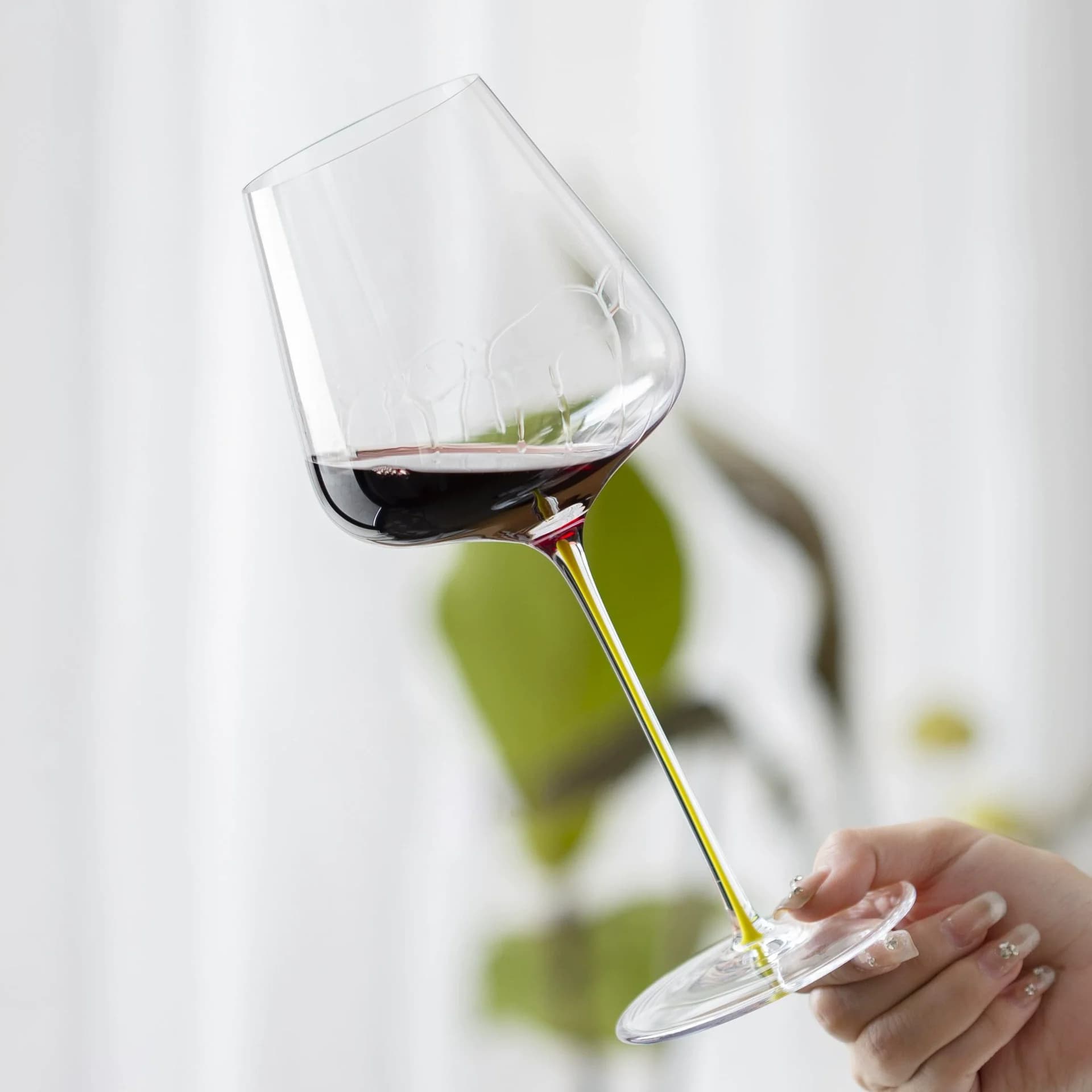 high-end red rod series large red wine glass crystal glass belly red wine glass Burgundy