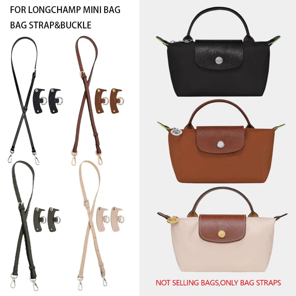 Leather Replacement Crossbody Bag Strap For Longchamp Mini Bag Shoulder Strap Without Punching Modification Bags Accessories