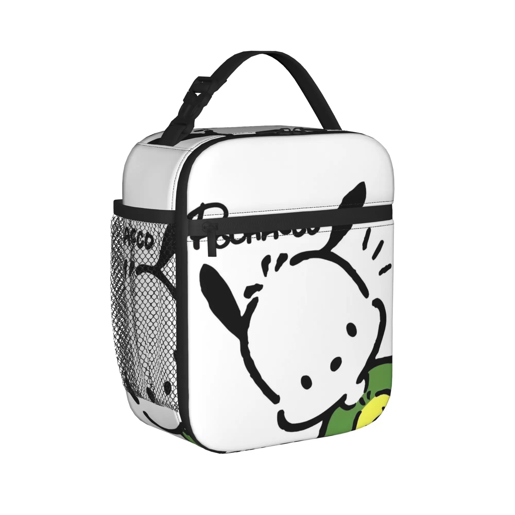 Borse termiche per il pranzo Pochacco, borsa termica riutilizzabile, contenitore per il pranzo, simpatico cestino portatile per il pranzo con cane dei cartoni animati, borsa per il cibo da lavoro