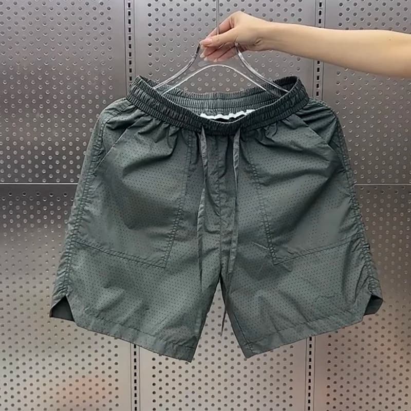 Pantaloncini Sportivi da Uomo Estivi 2025 a Quattro Quarti, Traspiranti in Mesh, con Elastico in Vita, da Spiaggia, Casual, Sottili, a Gamba Dritta