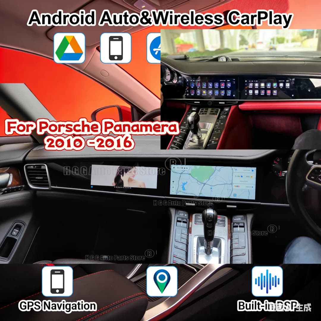 mz RHD Doppio Schermo per Porsche Panamera 970 2010-2016 Android 14 GPS Auto Lettore Multimediale Video Carplay Autoradio Stereo