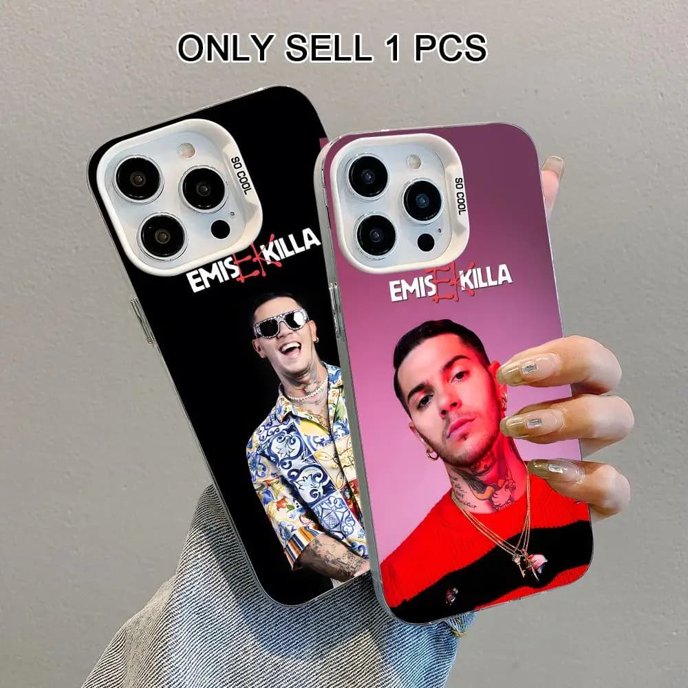 Emis Killa Phone Case for iPhone 17 16 15 14 13 12 11 X XR XS Air Pro Max Plus White Colorful Silver Cover