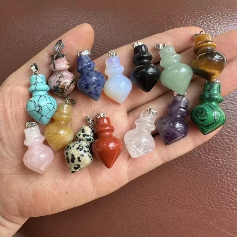 10 pz 17x25mm Forma di Cono di Cristallo Reiki Pietra Naturale Pendenti E Ciondoli FAI DA TE Pendolo Dowsing Scrying Divinazione Pendulo