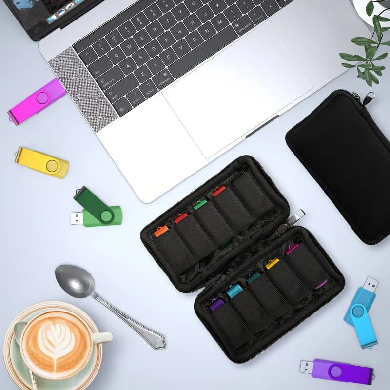 Custodia Portatile per Chiavette USB, Borsa Organizer per Pen Drive e Accessori Elettronici