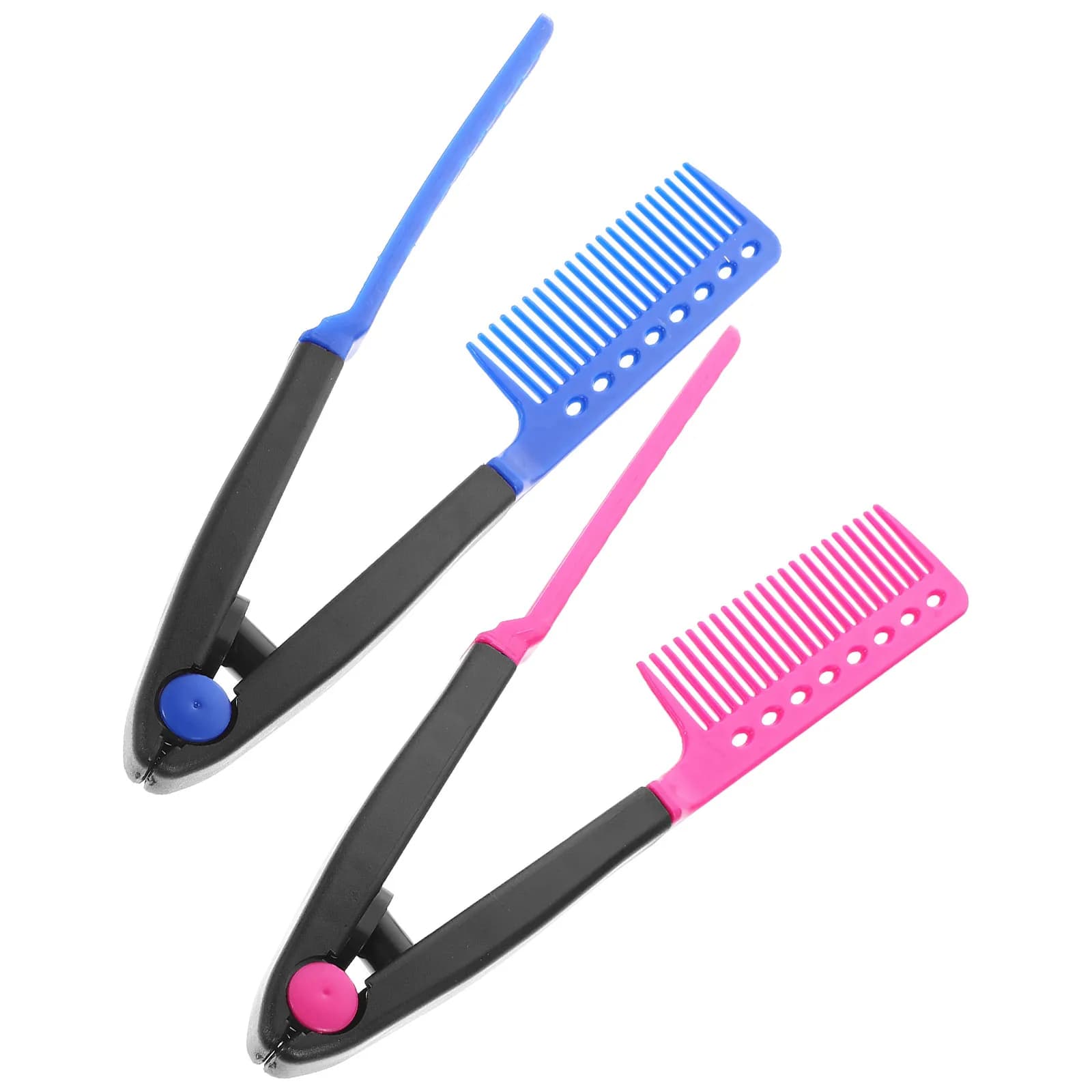 Set di 2 Pettini Professionali per Lisciare i Capelli, Strumento di Styling a Forma di V per Capelli Corti e Medi, Asciugatura e Lisciatura, Look Naturale, Sicuro per il Cuoio Capelluto