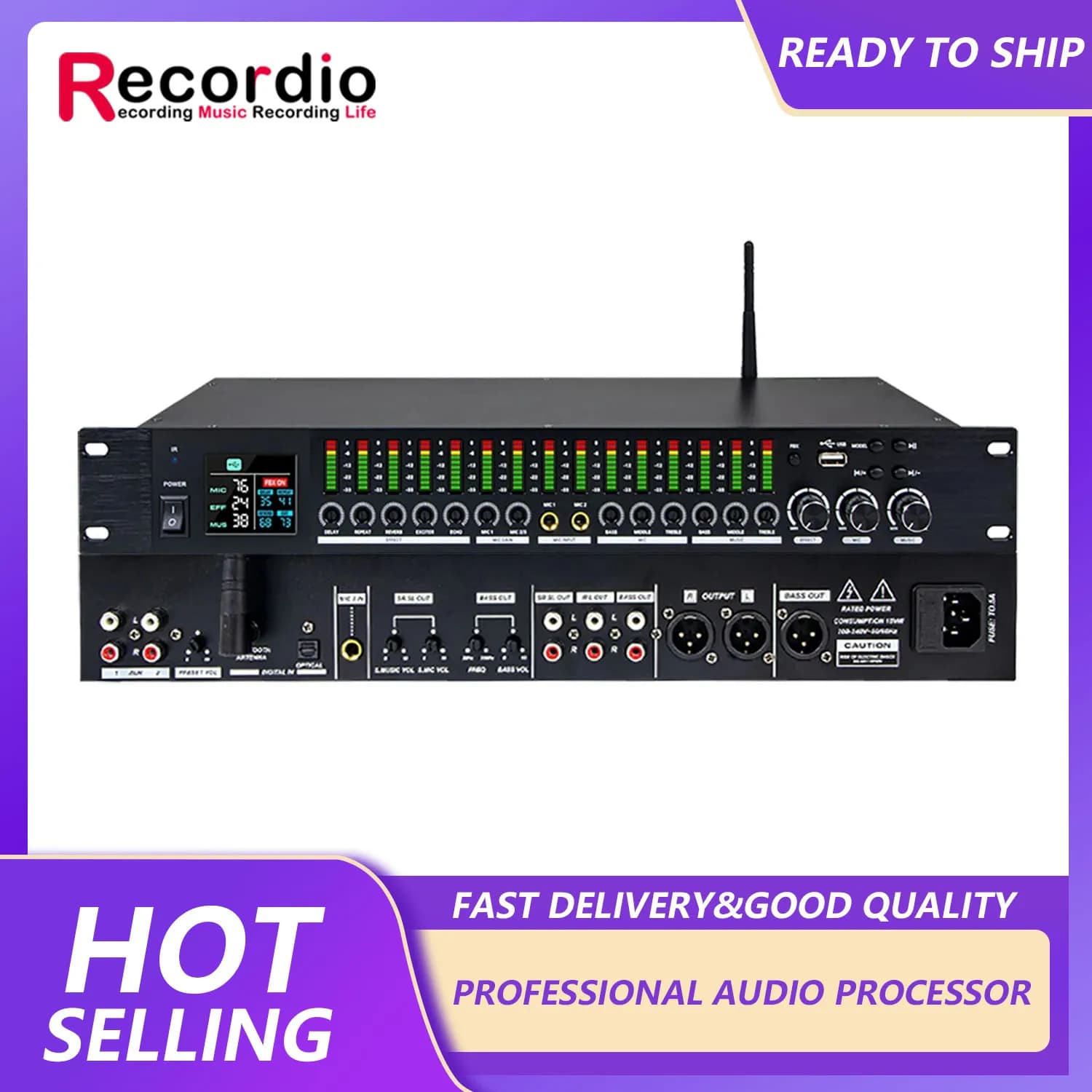 GAX-LD1500 Display per performance sul palco Equalizzatore di effetti digitali Sistema Karaoke Processore audio per effetti sonori