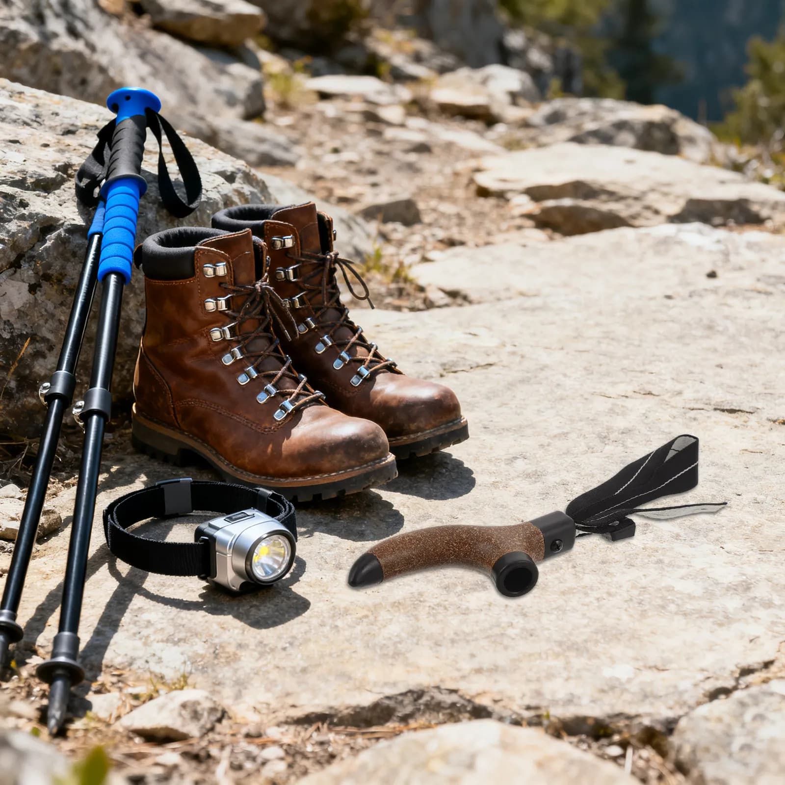 Cork Trekking Pole Handle Replacement Ergonomic Soft Cork Grip with Adjustable Wrist Strap for Hiking Ski Mountaineering Outdoor