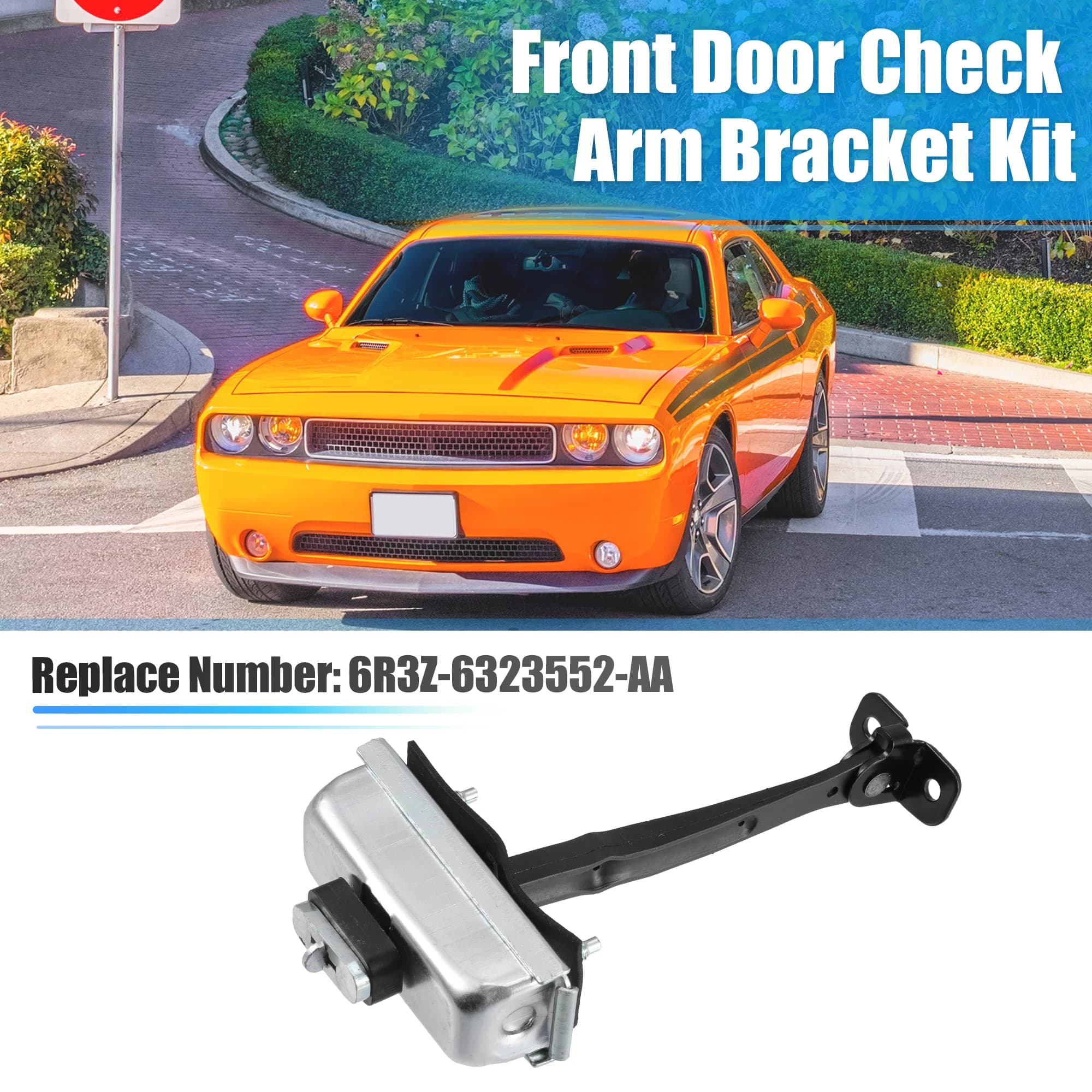 X Autohaux Limitatore di arresto cinghia di controllo porta anteriore auto per Ford Mustang 6R3Z-6323552-AA