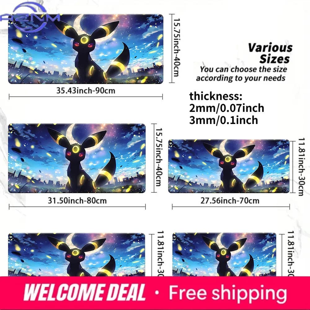 Tappetino da gioco Crescent Moon Umbreon TCG, tappetino da scrivania lavabile antiscivolo
