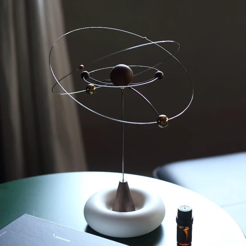 Planet aromatherapy wood floating planet designer ornament galaxy balance diffuser wedding gift