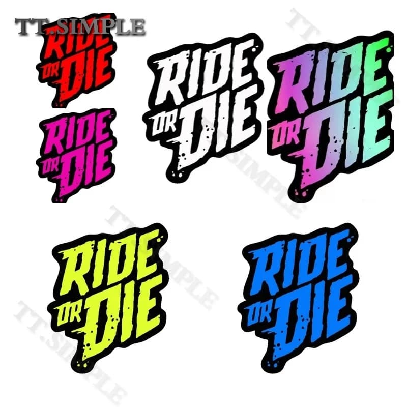 Adesivi in Vinile Impermeabili 'TT Ride or Die' per Auto, Bici, Moto, Casco, Decorazioni Fai-da-Te