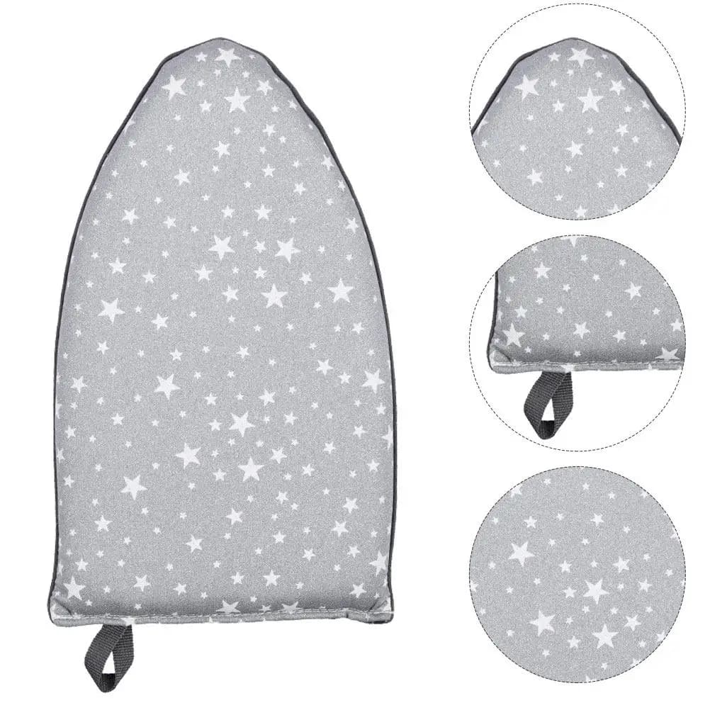 2 Pezzi Mini Piastra da Stiro Portatile Resistente al Calore con Anello per Dita e Guanto Anti-Vapore per Stiratura a Vapore di Indumenti