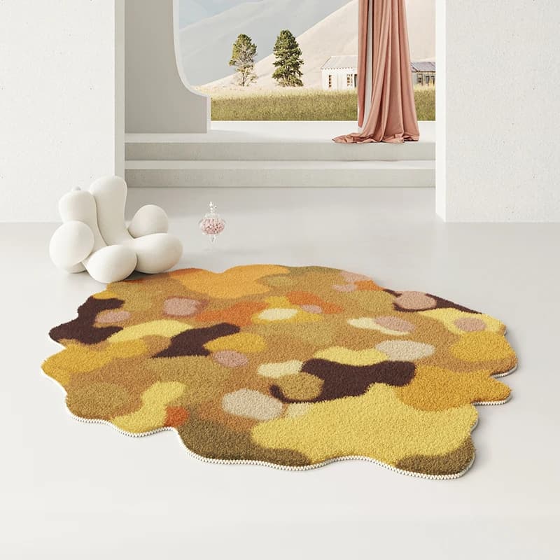 Tappeto decorativo per soggiorno di lusso leggero tappeti morbidi e soffici per camera da letto tappetino antiscivolo tappetino in peluche per guardaroba irregolare