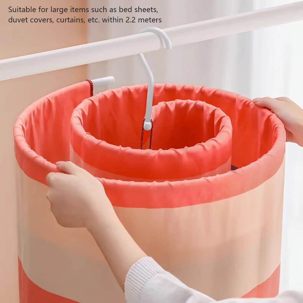Stendibiancheria a spirale salvaspazio per lenzuola, appendiabiti multifunzionale rotondo per balcone, stendibiancheria a spirale rotante per casa e dormitorio