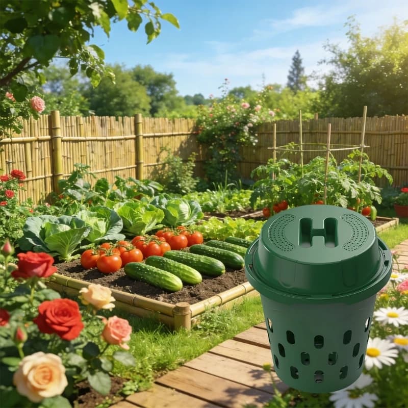 Contenitore sicuro per compostaggio in plastica per gestione dei rifiuti organici nei giardini e nei centri apprendimento